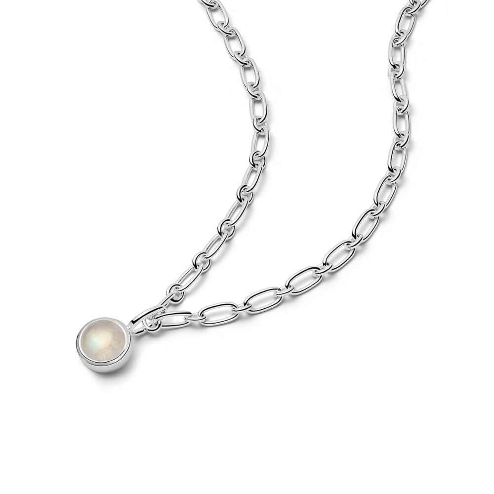 Daisy London Silver Rainbow Moonstone Chunky Healing Stone Necklace - MococoDaisy LondonHN5011_SLVNecklaces