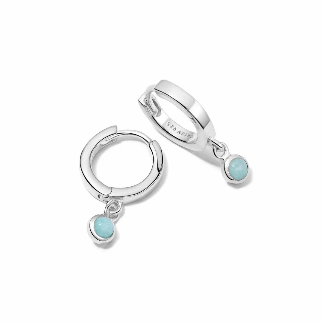 Daisy London Sterling Silver Amazonite Huggie Hoops - MococoDaisy LondonHE3003_SLV5056104108901Earrings