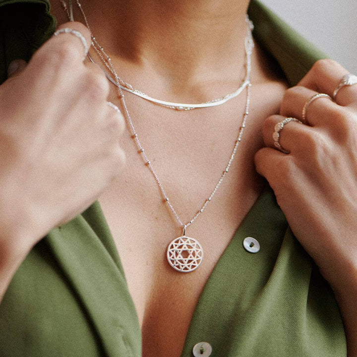 Daisy London Sterling Silver Chakra Necklace-Heart Love image 2