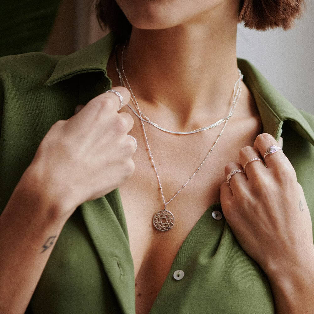 Daisy London Sterling Silver Chakra Necklace-Heart Love image 3