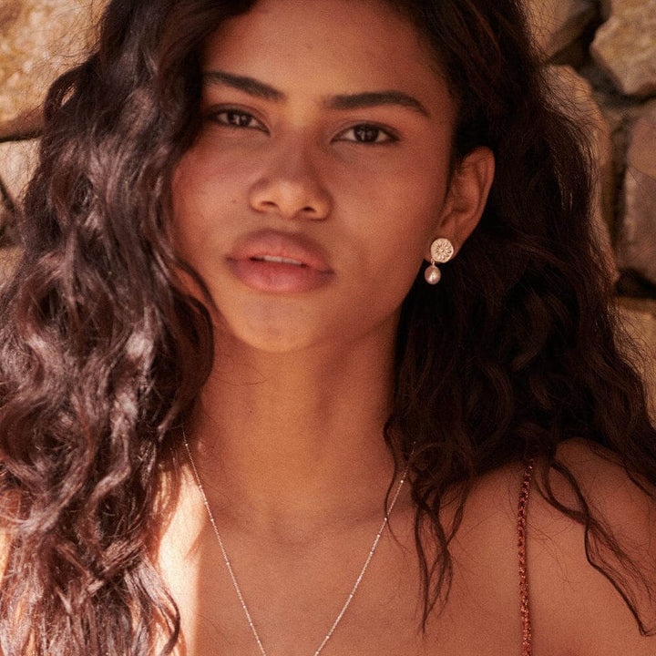 Daisy London Sterling Silver Daisy Pearl Drop Earrings - MococoDaisy LondonDBE05_SLVEarrings