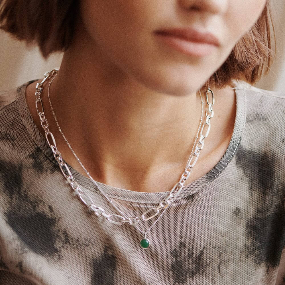 Daisy London Sterling Silver Green Aventurine Confidence Healing Stone Necklace image 3