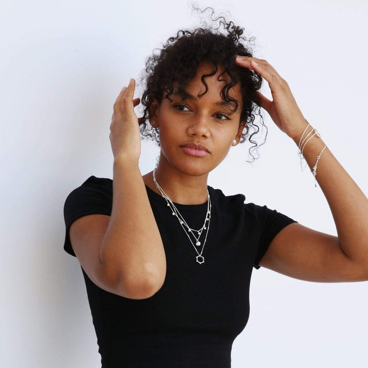 Daisy London Sterling Silver Stacked Twisted Rope & Bead Necklace - MococoDaisy LondonNB8004_SLV5056104106570Necklaces