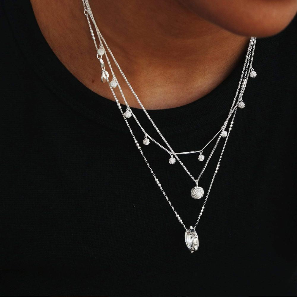 Daisy London Sterling Silver Stacked Twisted Rope & Bead Necklace - MococoDaisy LondonNB8004_SLV5056104106570Necklaces