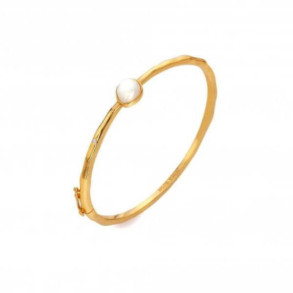 Hot Diamonds Gold Silver X GE Calm Bangle Bracelet - MOP - MococoHot DiamondsDC2155055069057330Bracelets