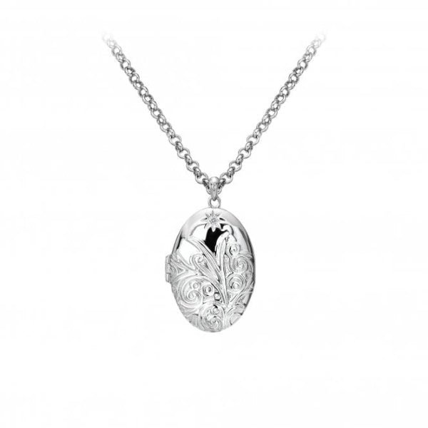 Hot Diamonds Silver Engraved Oval Locket - MococoHot DiamondsDP7735055069042886Necklaces