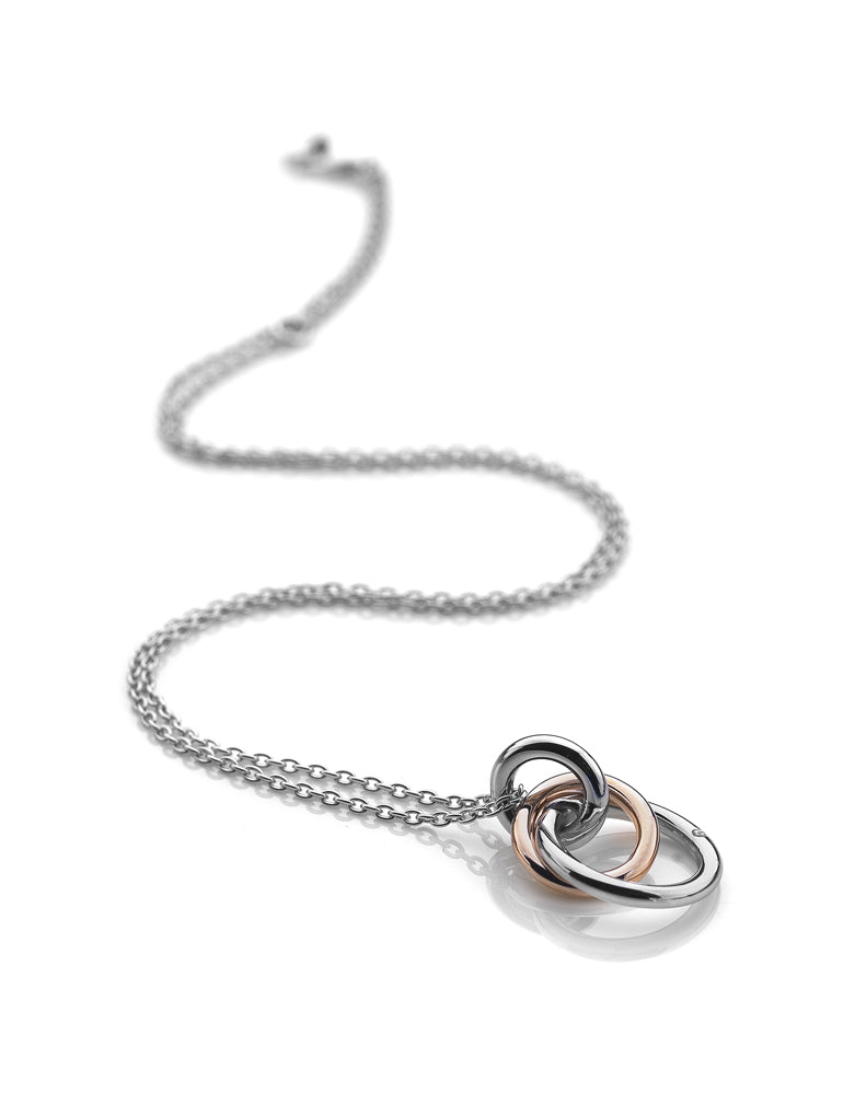 Hot Diamonds Silver Eternal Pendant Necklace With Rose Gold Accents - MococoHot DiamondsDP373Necklaces
