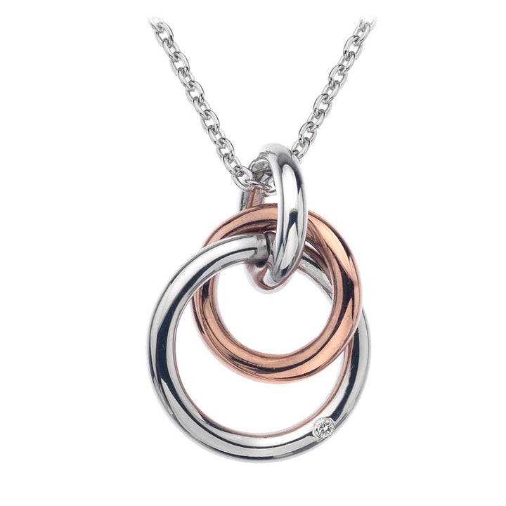 Hot Diamonds Silver Eternal Pendant Necklace With Rose Gold Accents - MococoHot DiamondsDP373Necklaces