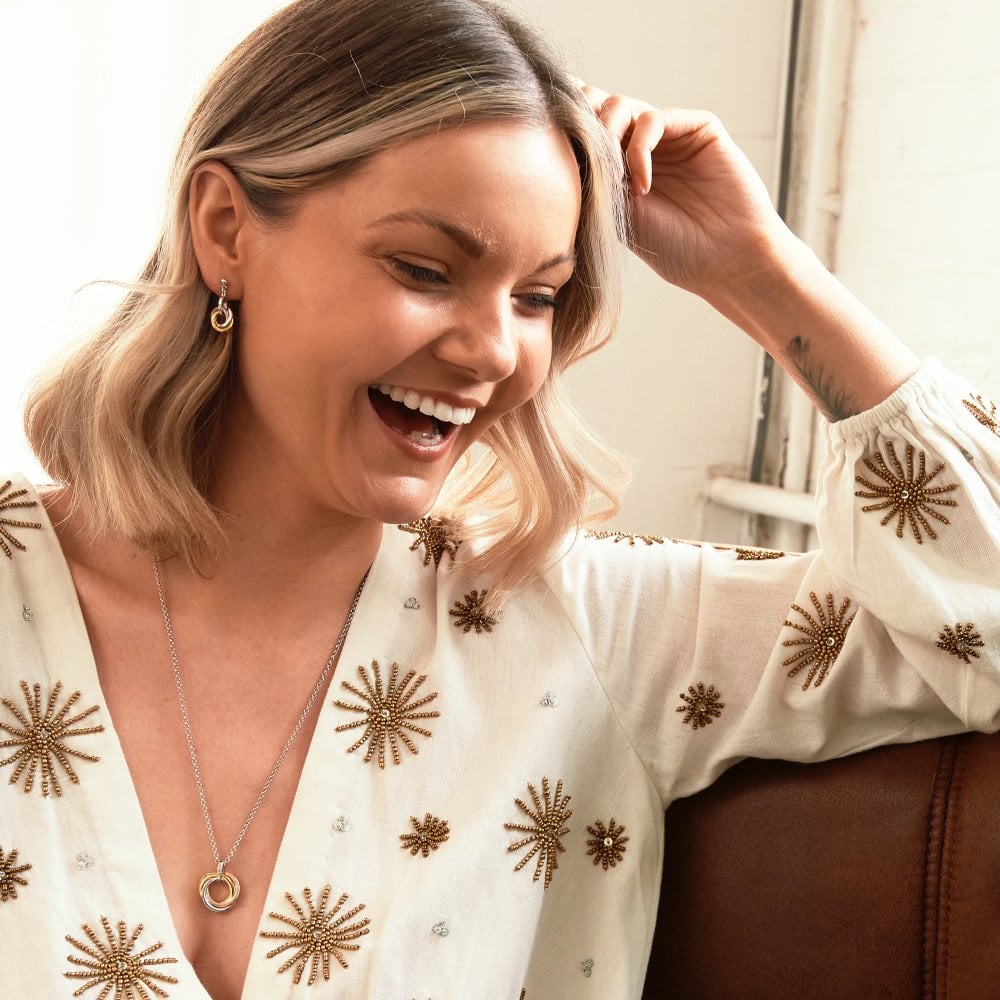 Hot Diamonds Silver, Rose and Yellow Gold Accents Calm Earrings - MococoHot DiamondsDE389Earrings