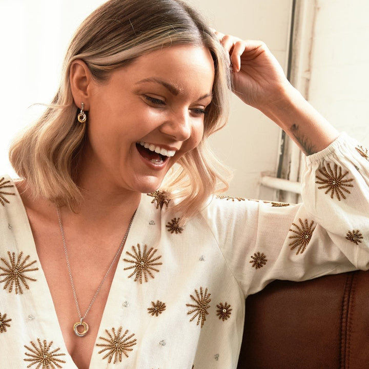 Hot Diamonds Silver, Rose and Yellow Gold Accents Calm Earrings - MococoHot DiamondsDE389Earrings