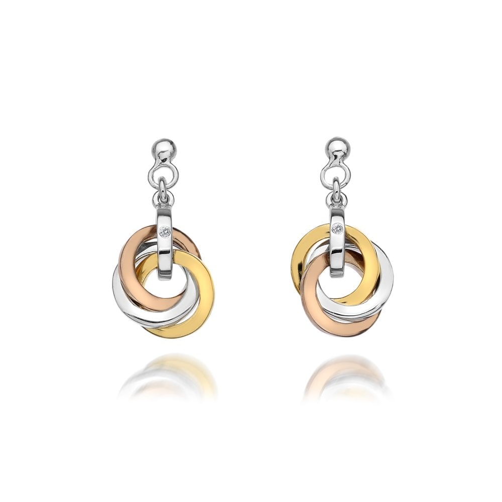 Hot Diamonds Silver, Rose and Yellow Gold Accents Calm Earrings - MococoHot DiamondsDE389Earrings