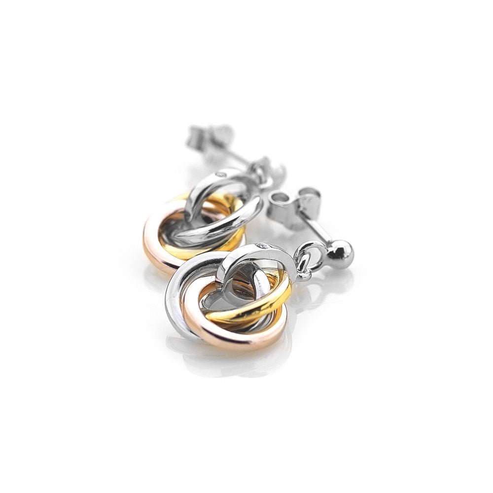 Hot Diamonds Silver, Rose and Yellow Gold Accents Calm Earrings - MococoHot DiamondsDE389Earrings
