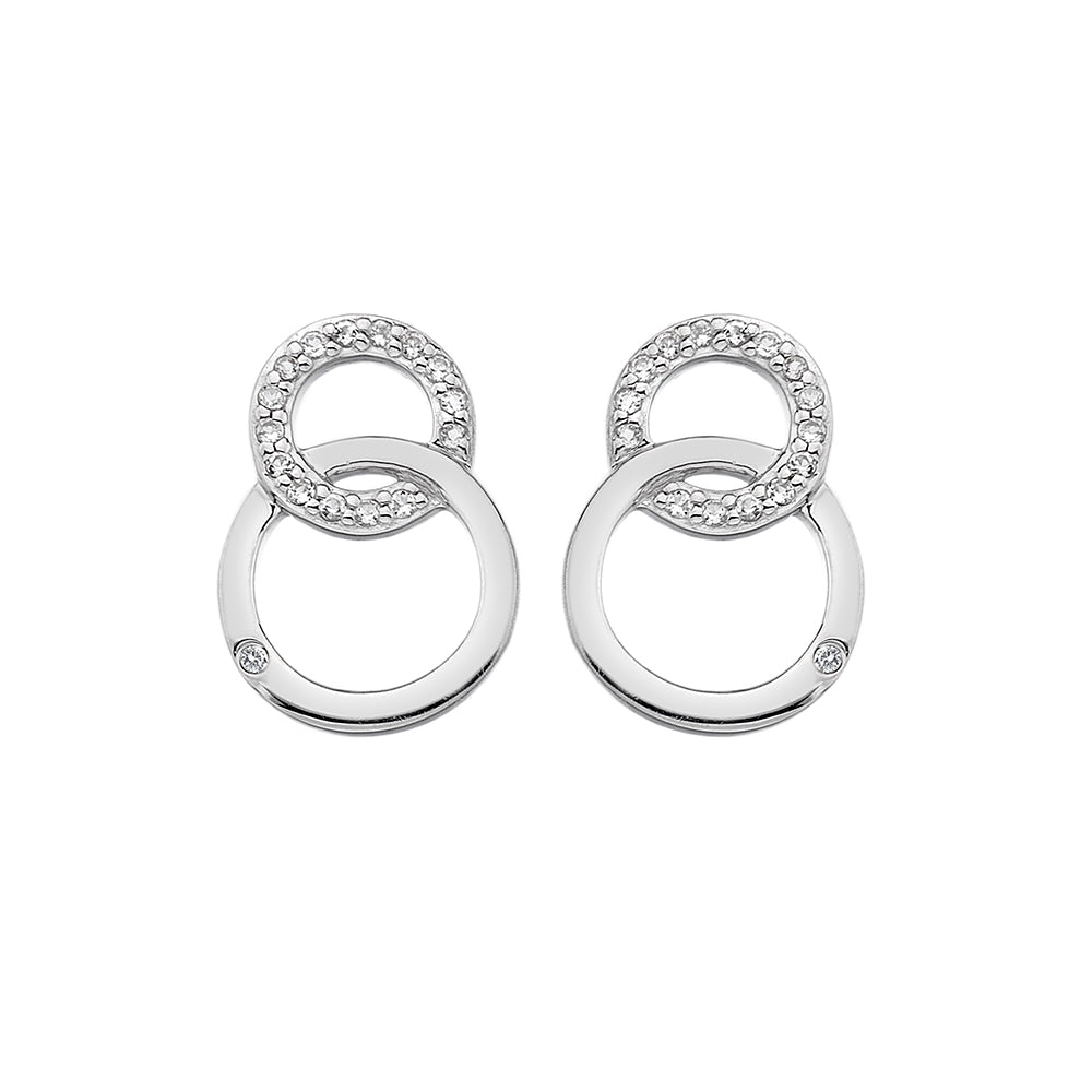 Hot Diamonds Silver Striking Circle Interlocking Earrings - MococoHot DiamondsDE533Earrings