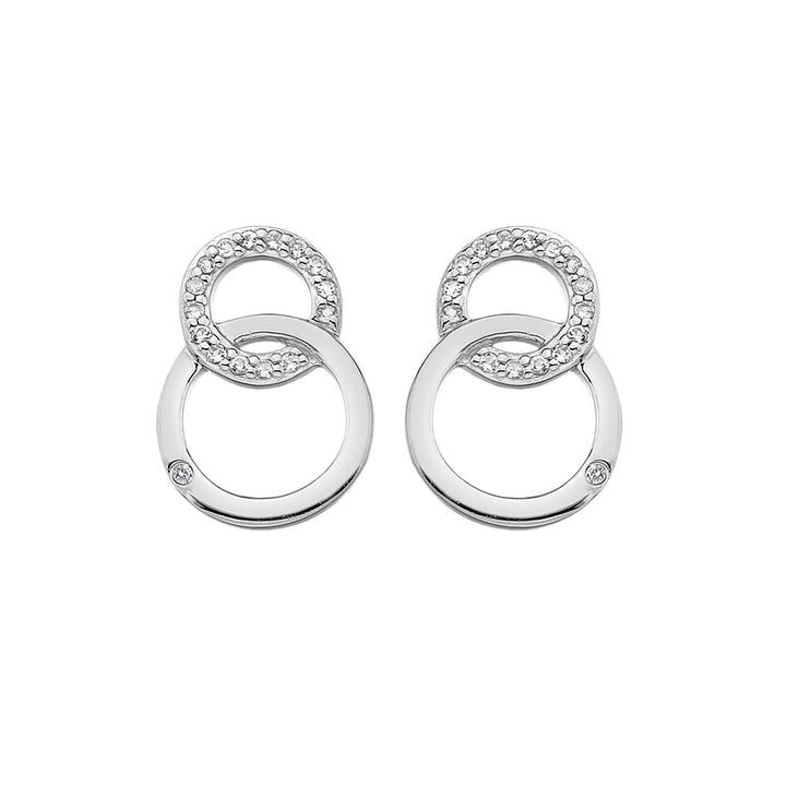 Hot Diamonds Silver Striking Circle Interlocking Earrings - MococoHot DiamondsDE533Earrings
