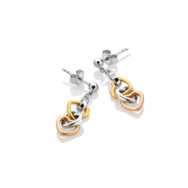 Hot Diamonds Silver Trio Triple Heart Earrings - Gold Plated - MococoHot DiamondsDE7035055069047867Earrings