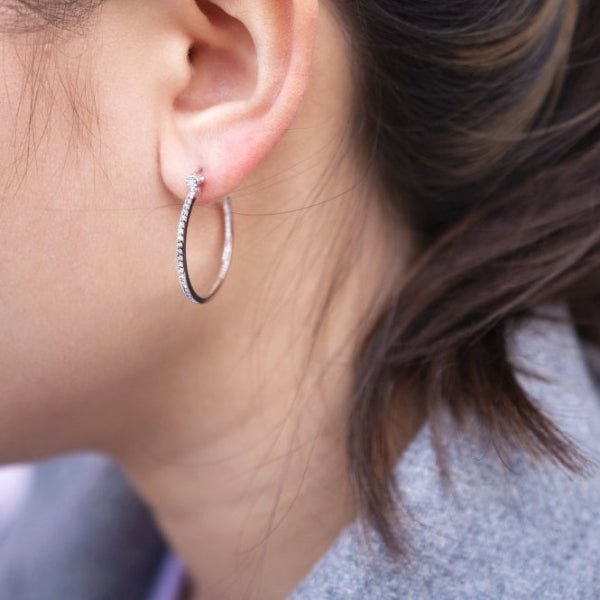 Hot Diamonds Silver White Topaz Hoop Earrings - MococoHot DiamondsDE6235055069042503Earrings