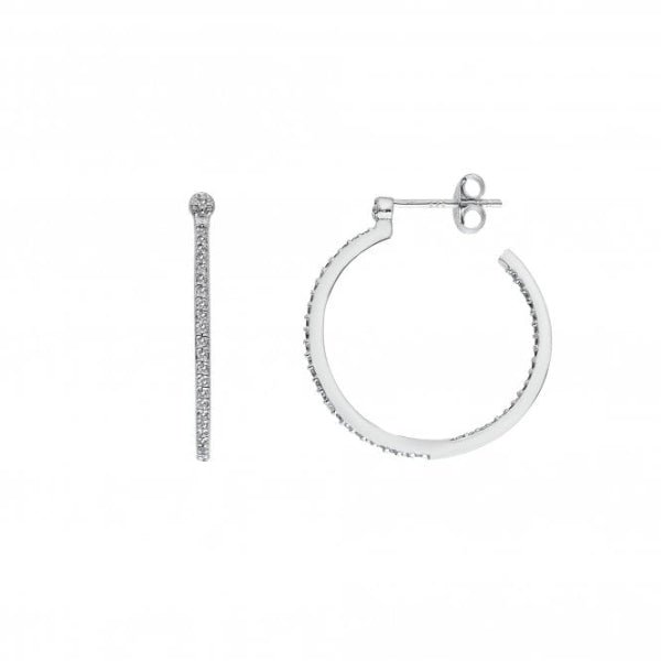 Hot Diamonds Silver White Topaz Hoop Earrings - MococoHot DiamondsDE6235055069042503Earrings