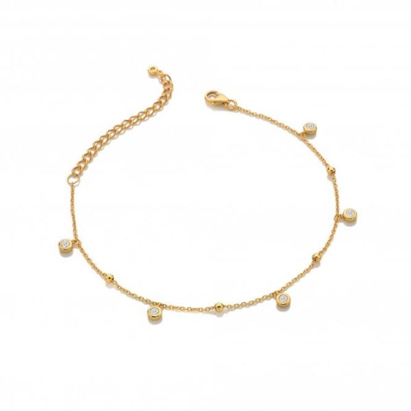 Hot Diamonds x Gemstones Gold Silver Droplet Bracelet - White Topaz - MococoHot DiamondsDL6655055069051499Bracelets