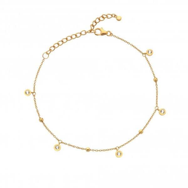 Hot Diamonds x Gemstones Gold Silver Droplet Bracelet - White Topaz - MococoHot DiamondsDL6655055069051499Bracelets