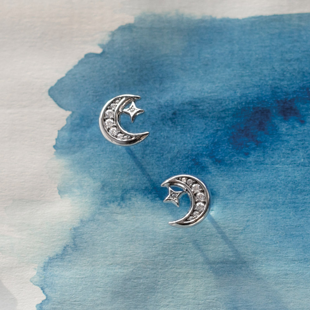 Kit Heath Celeste Small Crescent Moon Stud Earrings image 1