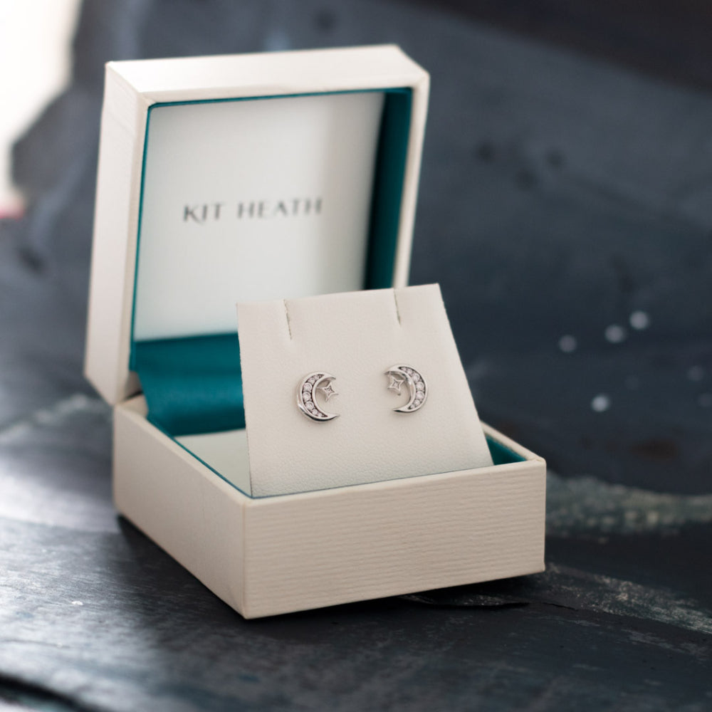 Kit Heath Celeste Small Crescent Moon Stud Earrings image 4
