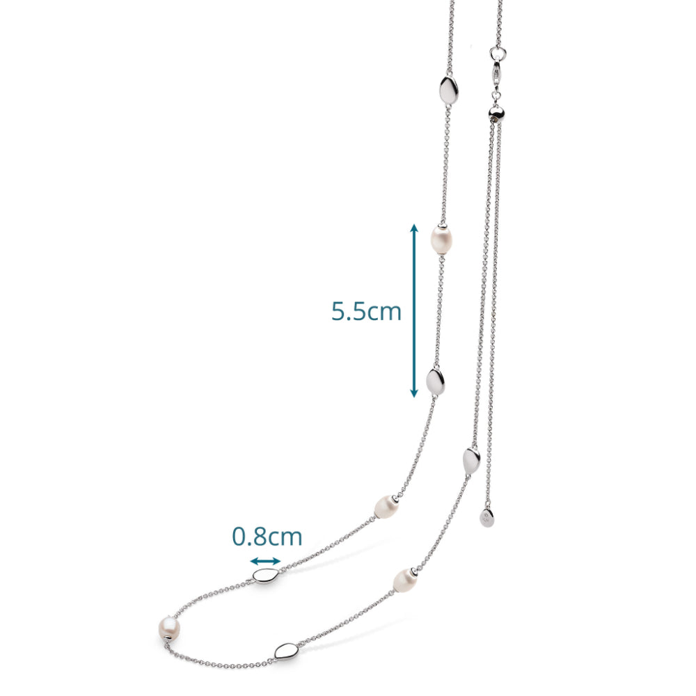 Kit Heath Coast Pebble Pearl Station Toggle Necklace image 5