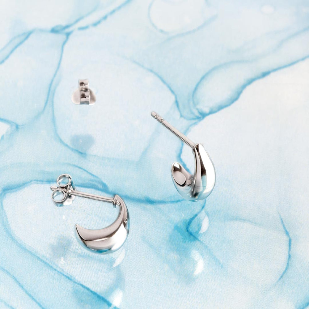 Kit Heath Coast Pebble Smooth Stud Hoop Earrings image 3