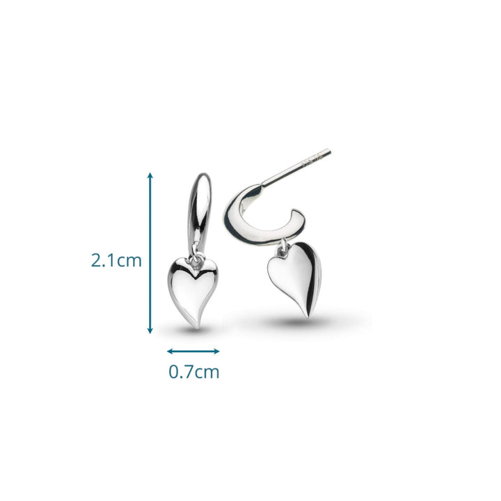 Kit Heath Desire Kiss Mini Heart Semi Hoop Stud Drop Earrings image 4