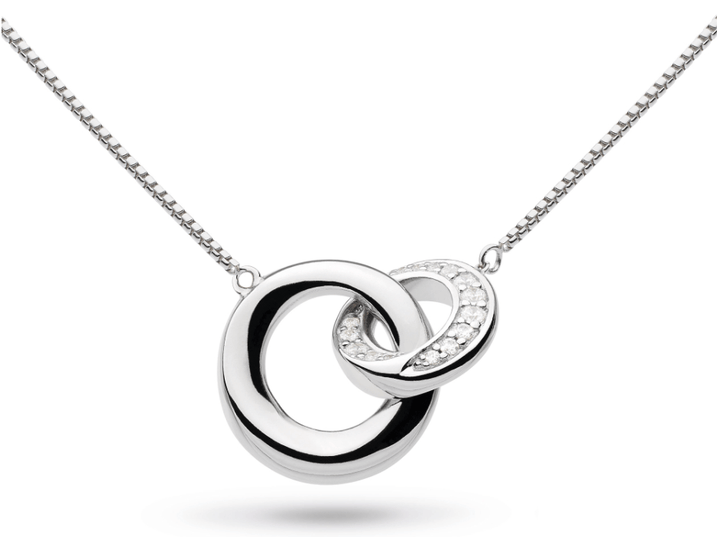 Kit Heath Silver Bevel Cirque Link Interlocking Pavé Necklace - MococoKit Heath9151CZ5038159159589Necklaces
