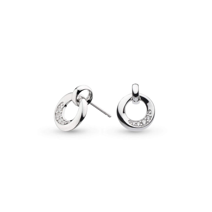 Kit Heath Silver Bevel Cirque Link Pavé Stud Earrings - MococoKit Heath3153CZ5038159165306Earrings