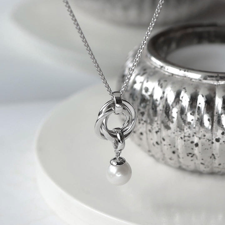 Kit Heath Silver Bevel Trilogy Pearl Link Necklace - MococoKit Heath9160FP5038159163838Necklaces