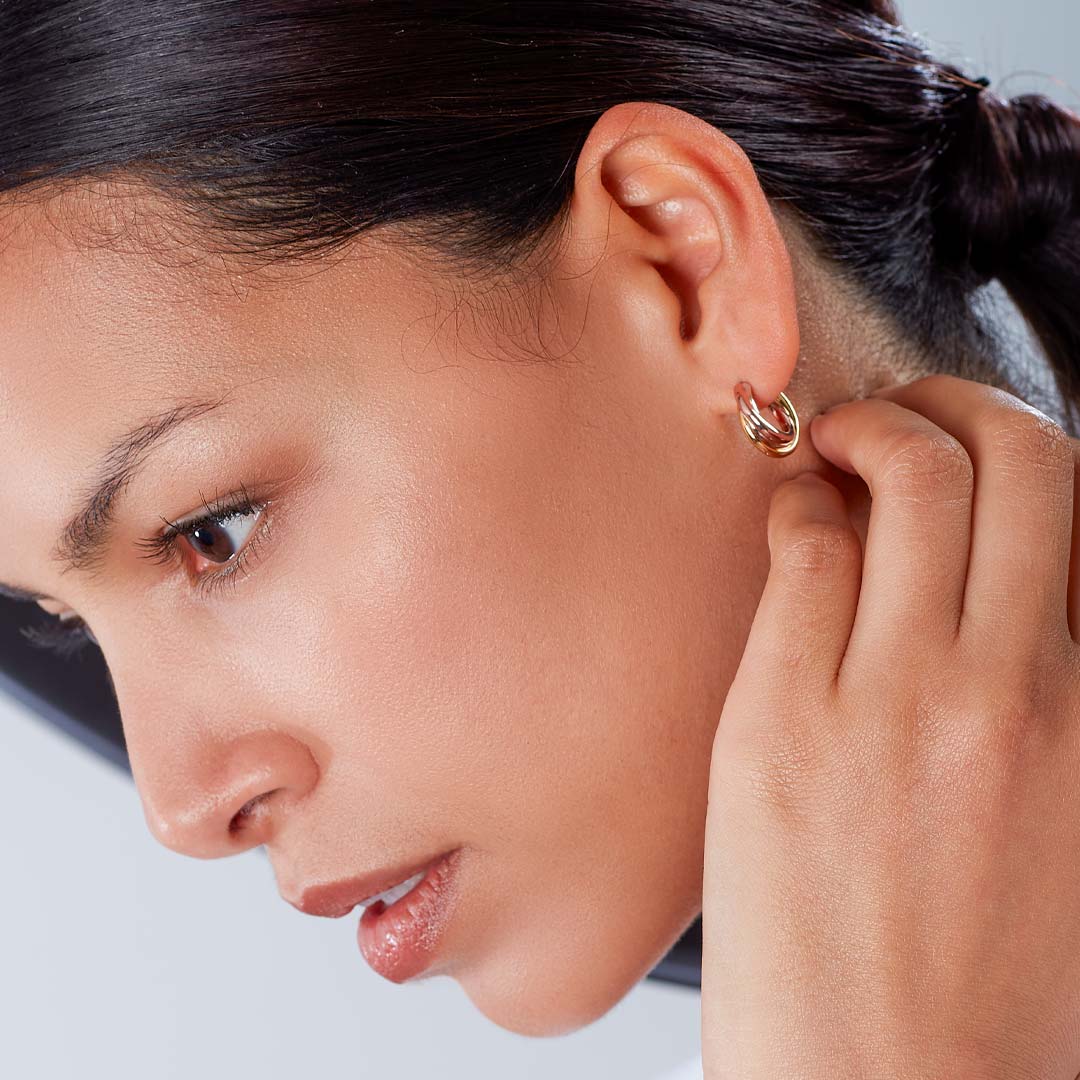 Kit Heath Silver Bevel Trilogy Semi Hoop Earrings - MococoKit Heath6166GRG5038159163364Earrings