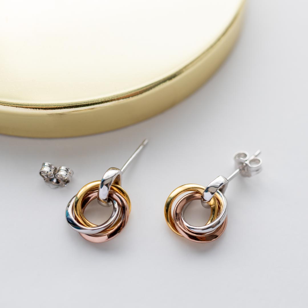 Kit Heath Silver Bevel Trilogy Stud Drop Earrings - MococoKit Heath6168GRG5038159165368Earrings
