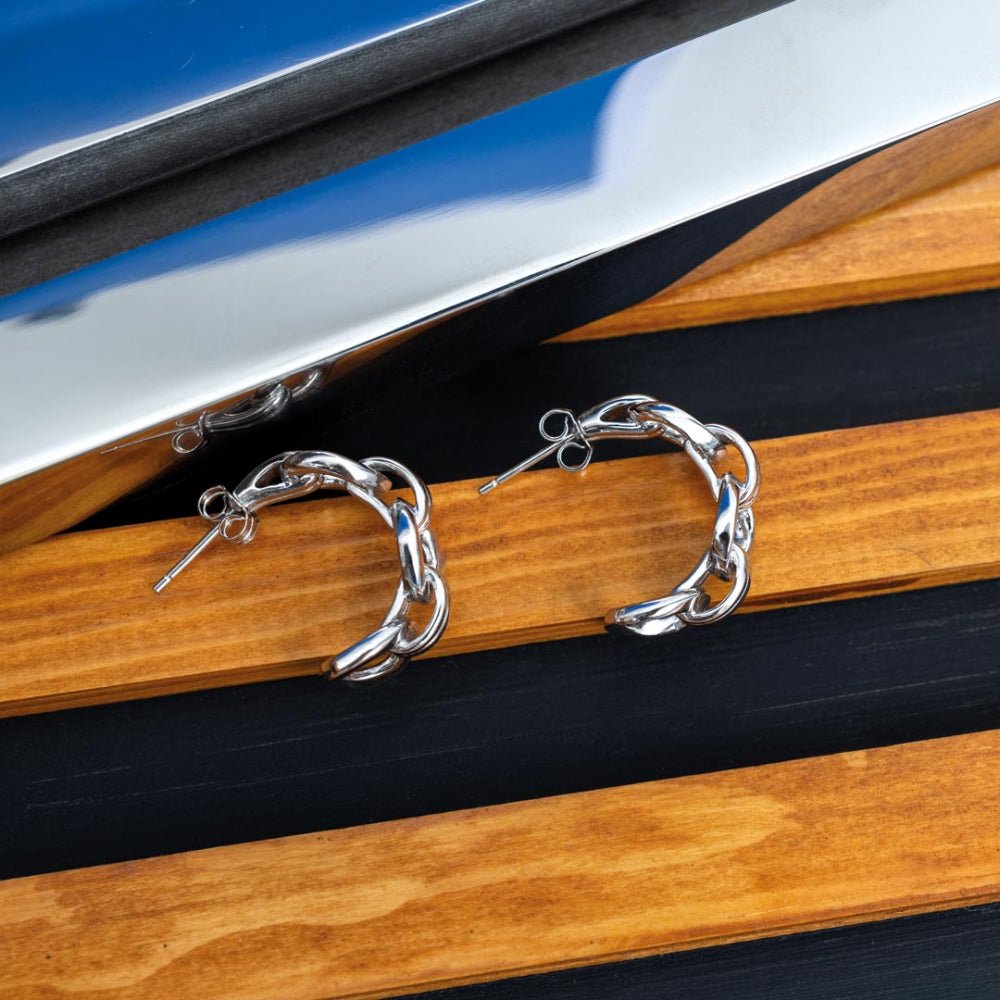 Kit Heath Silver Bevel Unity Semi Hoop Stud Earrings - MococoKit Heath61174RP5038159167843Earrings