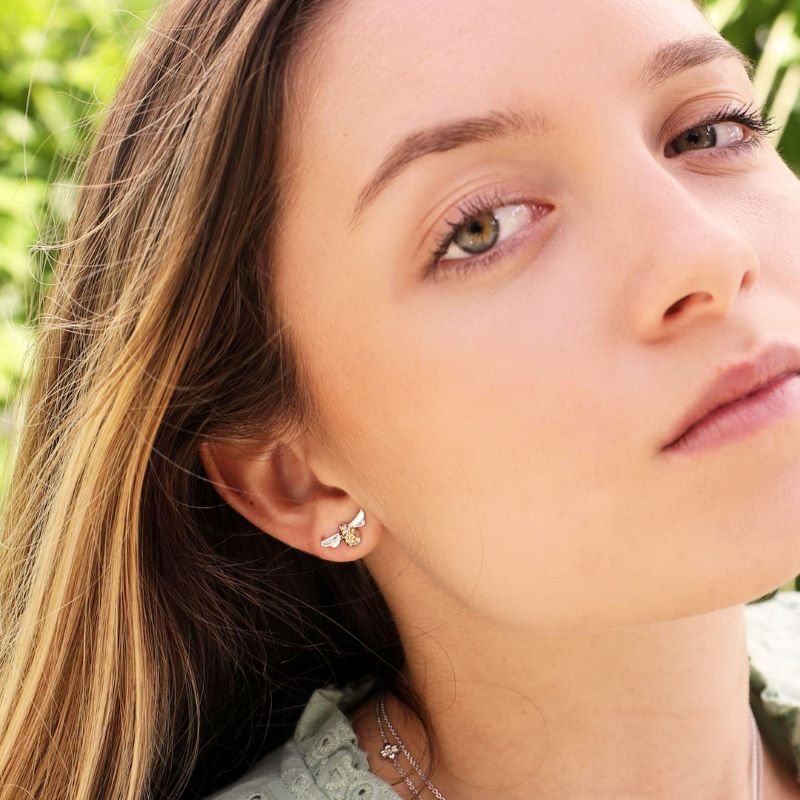 Kit Heath Silver Blossom Flyte Honey Bee Stud Earrings - MococoKit Heath40338GRP5038159159862Earrings