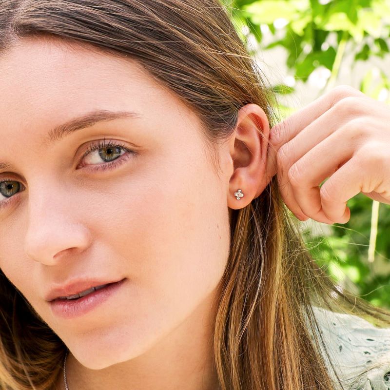 Kit Heath Silver Blossom Flyte Honey Flower Stud Earrings - MococoKit Heath40343GRP5038159159282Earrings