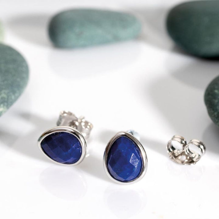 Kit Heath Silver Coast Pebble Azure Blue Gemstone Stud Earrings - MococoKit Heath30174LP5038159167430Earrings