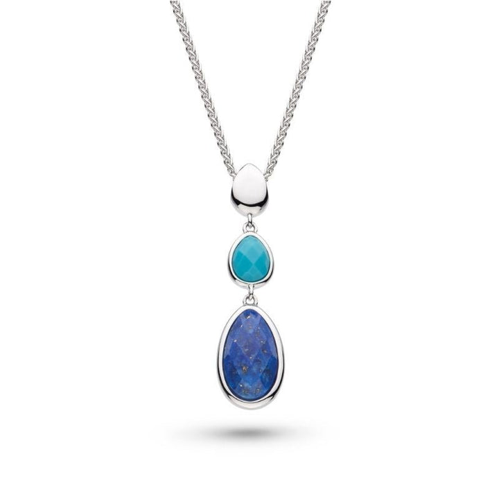 Kit Heath Silver Coast Pebble Azure Gemstone Trio Droplet Necklace - MococoKit Heath90175LMG5038159167539Necklaces