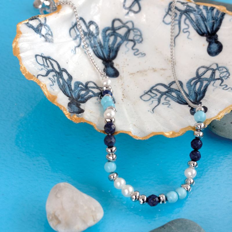 Kit Heath Silver Coast Tumble Azure Gemstone Beaded Necklace - MococoKit Heath90177LMGP5038159167553Necklaces
