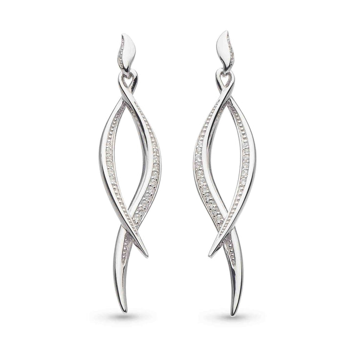 Kit Heath Silver Entwine Twine Twist Pave Stud Earrings - MococoKit Heath50225CZ5038159154744Earrings