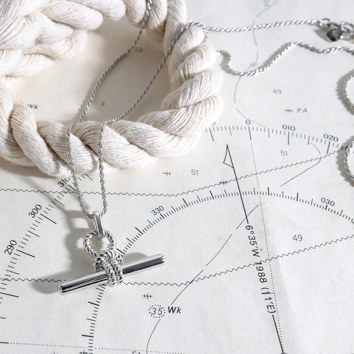Kit Heath Silver Marina Rope Knot T - Bar Grande Necklace - MococoKit Heath91094RP5038159168680Necklaces