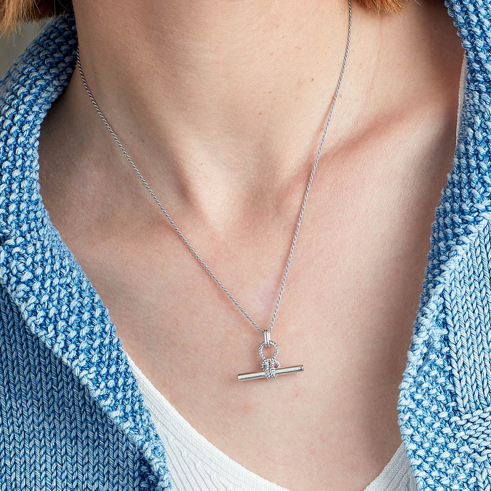 Kit Heath Silver Marina Rope Knot T - Bar Grande Necklace - MococoKit Heath91094RP5038159168680Necklaces