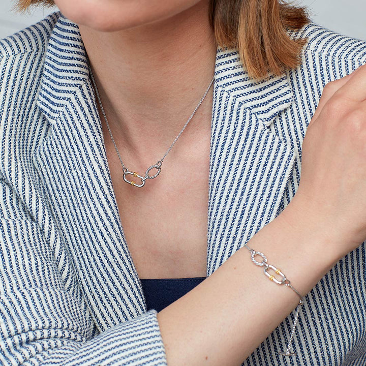 Kit Heath Silver Marina Rope Link Golden Necklace - MococoKit Heath91096GRP5038159168727Necklaces