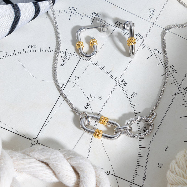 Kit Heath Silver Marina Rope Link Golden Necklace - MococoKit Heath91096GRP5038159168727Necklaces