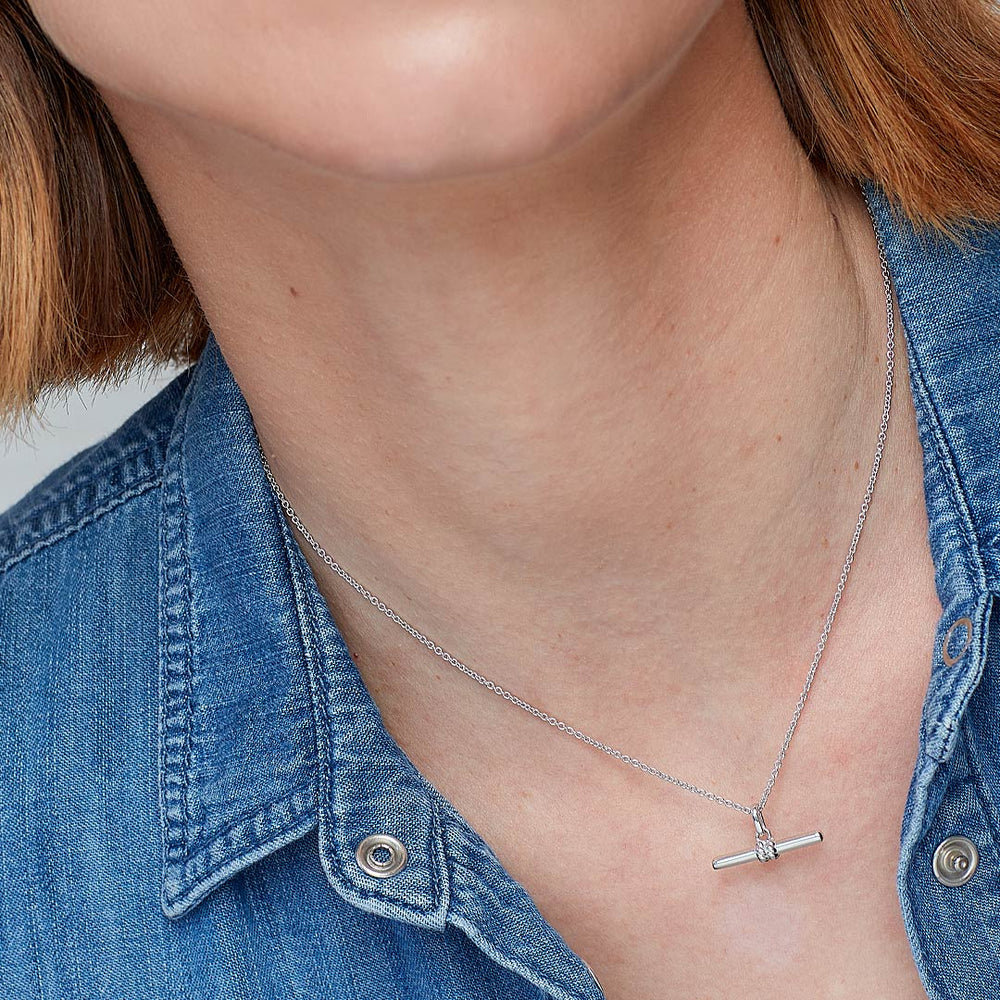 Kit Heath Silver Marina Rope T - Bar Necklace - MococoKit Heath91092RP5038159168666Necklaces