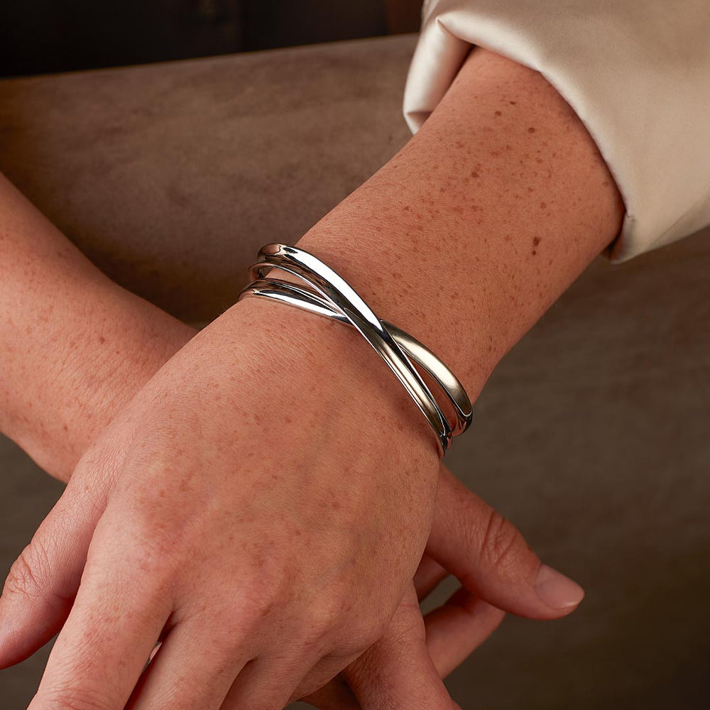 Kit Heath Silver Serenity Grande Crossover Cuff Bangle - MococoKit Heath71186RP5038159168291Bracelets