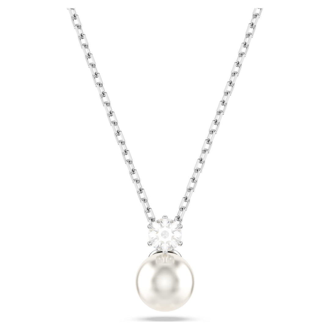 Swarovski Silver Matrix Crystal & Pearl Necklace