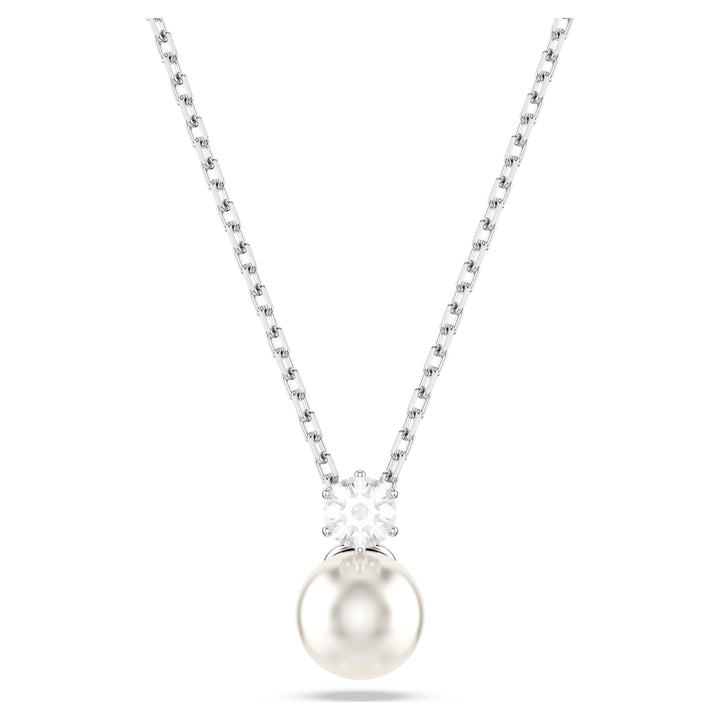 Swarovski Silver Matrix Crystal & Pearl Necklace