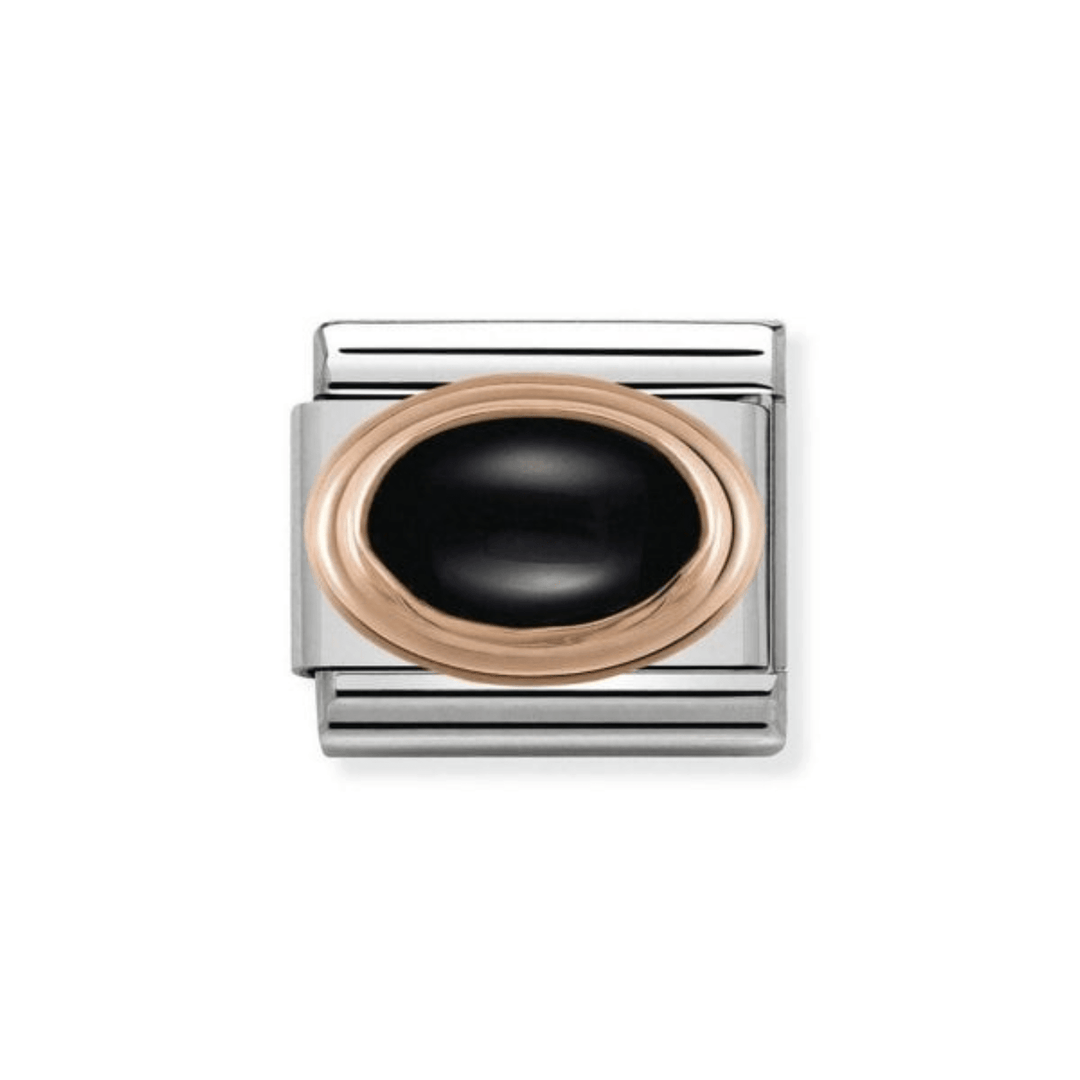 Nomination 9ct Rose Gold Black Agate Classic Charm - MococoNomination430501/028033497366245Charms and Links