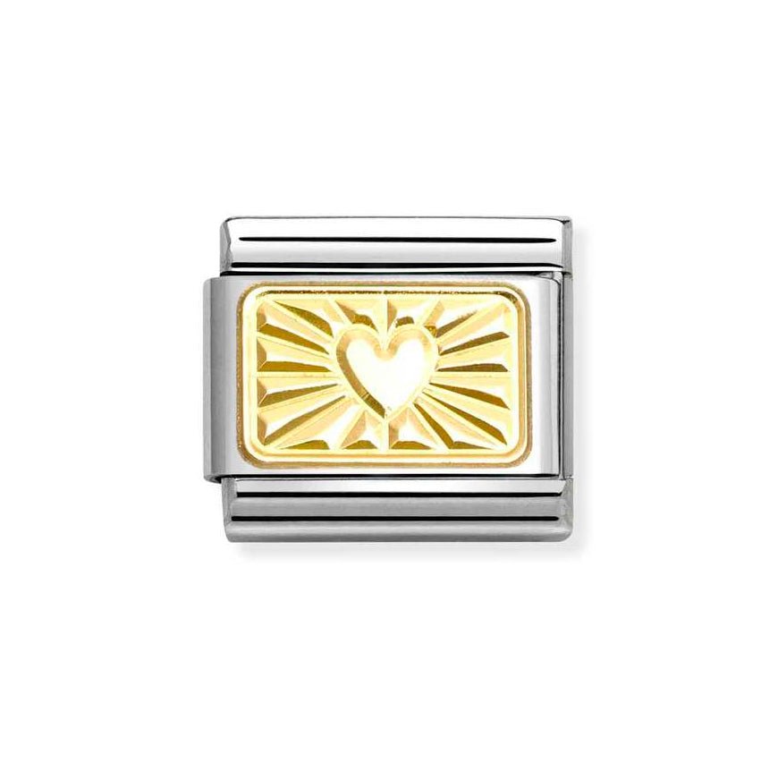 Nomination Classic 18ct Gold Diamond Etched Heart Charm - MococoNomination030121/588033497536693Charms and Links